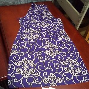 INC International Concepts Purple/White Dress Size large